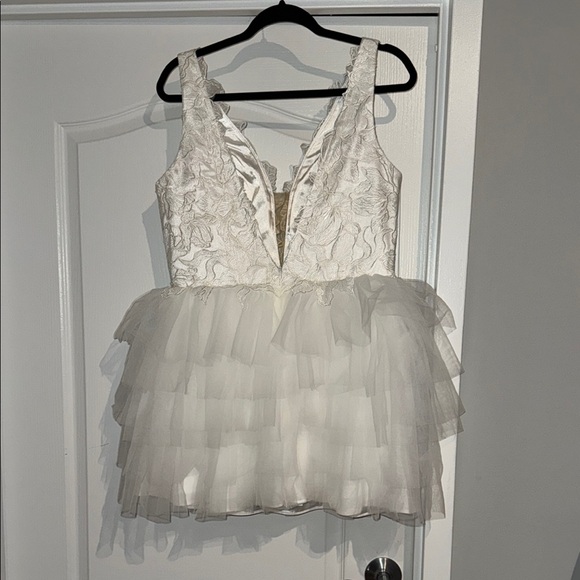 Untamed Petals White Lace and Tulle Dress - Picture 4 of 6
